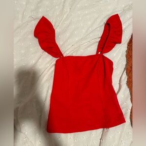 Lulus Red Ruffle Top